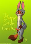  2018 anthro canine costume disney easter fox holidays knot lagomorph male mammal nick_wilde penis rabbit robcivecat solo zootopia 