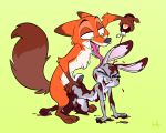  2018 all_fours ambiguous_penetration anthro artbirchly_(artist) candy canine chest_tuft chocolate digital_media_(artwork) disney doggystyle dripping eyelashes face_lick female food fox from_behind_position fur green_background green_eyes judy_hopps lagomorph licking male male/female mammal messy nick_wilde nipples nude open_mouth penetration rabbit sex simple_background solo suggestive suggestive_food syrup tongue tongue_out tuft zootopia 