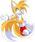  absurd_res anthro black_nose blue_eyes canine clothing dipstick_tail fox fur gloves hi_res kitty-star male mammal miles_prower multicolored_tail smile solo sonic_(series) video_games white_fur yellow_fur 