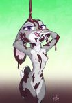  2018 anthro artbirchly_(artist) breasts candy chocolate digital_media_(artwork) disney dripping eyelashes female food fur judy_hopps lagomorph looking_at_viewer mammal nipples nude open_mouth purple_eyes rabbit simple_background smile solo suggestive suggestive_food syrup tongue tongue_out zootopia 
