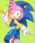  amy_rose anthro clothing costume female gloves hedgehog kekani mammal one_eye_closed solo sonic_(series) video_games wink 
