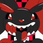 absurd_res dirtymac generation_4_pokemon hi_res jester latex lopunny mouth_shot mythological_golem nintendo open_mouth open_smile pokemon pokemon_(species) red_eyes smile symmetry tongue tongue_out