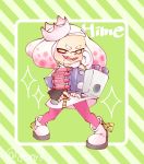  cephalopod clothing female humanoid inkling marine nintendo not_furry pearl_(splatoon) solo splatoon tentacle_hair tentacles video_games weapon べに 