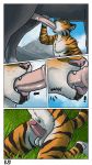  animal_genitalia animal_penis anthro anthro_on_feral balls barbed_penis bestiality comic duo equine equine_penis feline fellatio feral horse hufnaar hufnaar_(character) male male/male mammal oral penis servicing_from_below sex tiger 