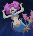  1girl blue_eyes blue_hair groin haruyama_kazunori jewelry laura_la_mer long_hair magical_girl multicolored_hair navel open_mouth pink_hair precure solo tropical-rouge!_precure 