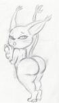 2023 against_surface against_wall anthro bandai_namco big_butt butt digimon digimon_(species) female gatomon graphite_(artwork) hi_res looking_back motion_lines open_mouth pencil_(artwork) rear_view solo takeshi1000 teasing tippy_toes tongue traditional_media_(artwork)
