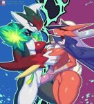 anthro avian bancho big_breasts blaziken breast_grab breasts clothed clothing duo eye_contact feathers female generation_3_pokemon grin hair hanako_(lyorenth-the-dragon) hand_on_breast hat headgear headwear hi_res humanoid humanoid_on_anthro looking_at_another lyorenth-the-dragon male male/female muscular muscular_anthro muscular_female nintendo partially_clothed pokemon pokemon_(species) punk red_body red_feathers sharp_teeth side_view smile teeth white_body white_hair