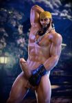  1boy 3d erection f0-star keyshot male_focus penis presenting rashid solo street_fighter street_fighter_5 street_fighter_v xnalara 