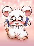 bijou_(hamtaro) bodily_fluids cricetid female genitals hamster hamtaro_(series) hi_res koufun mammal nude pussy ribbons rodent solo spread_legs spreading tears