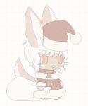 2023 5:6 :3 alternate_version_at_source ambiguous_gender anthro bag barefoot big_ears biped brown_body brown_ears brown_fur chibi christmas christmas_clothing christmas_headwear clothed clothing colored costume countershade_fur countershade_tail countershading digital_media_(artwork) feet flat_colors front_view full-length_portrait fully_clothed fur hair hat headgear headwear hi_res holding_bag holding_object holidays lagomorph long_ears made_in_abyss mammal monotone_hair multicolored_body multicolored_ears multicolored_fur multicolored_tail nanachi narehate open_:3 padoru pattern_background portrait santa_costume santa_hat short_hair simple_background solo standing tail tan_body tan_countershading tan_fur tan_inner_ear tatososu three-quarter_view two_tone_body two_tone_ears two_tone_fur two_tone_tail whiskers white_hair