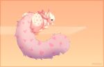 ambiguous_gender anthro big_ears feathers female fur hi_res misha_prelares_(gryphon) pawpads pink_body pink_ears pink_eyes pink_feathers pink_fur pink_legs pink_spots pink_tail pink_wings prelares solo spots tail white_body white_fur wings