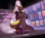  anthro breasts collar digimon dildo e621 female kansyr masturbation nipple_piercing nipples penetration piercing renamon sex_toy solo tattoo technology tongue tongue_out vaginal vaginal_penetration wide_hips 