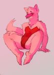 5_fingers amber_eyes anthro bedroom_eyes canid canine fingers fox fur hi_res male mammal minabaudelair narrowed_eyes open_mouth pink_background pink_body pink_fur rahegal rigo2036 seductive simple_background solo spread_legs spreading tagme tongue tongue_out