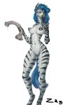  anthro breasts dildo equine equine_dildo female mammal nipples pussy sex_toy smile solo standing thick_thighs thigh_gap wide_hips zaggatar zebra 