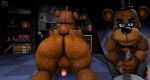 &lt;3 16:9 3d_(artwork) absurd_res animatronic anthro anus ball_grab balls balls_touching bear big_butt blue_eyes bow_tie box brown_body brows butt butt_to_viewer clothed clothing container digital_media_(artwork) duo erection figurine five_nights_at_freddy&#039;s freddy_(fnaf) genitals gift glowing glowing_eyes hat headgear headwear hi_res huge_butt humanoid humanoid_genitalia humanoid_penis machine male male/male mammal masturbation monitors nsg_editor nude party_hat penile penis plushie poster_(object) robot scottgames security security_guard security_uniform smile source_filmmaker tail teeth thick_thighs toolbox top_hat ursine watermark wide_hips widescreen
