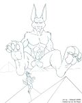 2005 animal_genitalia anthro anubis balls butt canid canine canis cashew_lou claws deity duo egyptian_mythology erection genitals humanoid_genitalia humanoid_penis jackal macro male male/male mammal middle_eastern_mythology mythology penis pyramid sheath wildwolf_(artist)