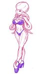  anthro big_lips bikini breasts cephalopod clothing female footwear goodbadartist hi_res high_heels lips marine mollusk octopus orangina platform_shoes shiny_skin shoes simple_background sketch solo suction_cup swimsuit tentacles white_background wide_hips 