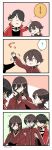  4koma :3 ^_^ bkub_(style) black_hair blue_eyes closed_eyes comic earrings facial_hair hair_over_one_eye horikawa_kunihiro izumi-no-kami_kanesada jacket japanese_clothes jewelry kazumi_(okazumi) male_focus multiple_boys nagasone_kotetsu parody petting poptepipic stubble stud_earrings style_parody touken_ranbu track_jacket translated tsundere yellow_eyes 