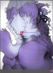 anthro anus canid canine canis dragon low_res male mammal slightly_chubby solo wolf yagi_b._(artist)