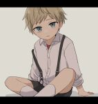  1boy aged_down black_shorts blonde_hair blue_eyes child mello79 shirt short_hair shorts solo spy_x_family twilight_(spy_x_family) white_shirt 