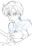  1boy 1girl bishoujo_senshi_sailor_moon blush breasts breasts_outside gabri-l large_breasts nipples open_mouth paizuri sailor_uranus ten&#039;ou_haruka 