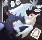 absurd_res bestiality big_breasts blonde_hair breasts bulge caught clothed clothing dialogue english_text erection erection_under_clothing female female_penetrated feral feral_penetrating feral_penetrating_human generation_7_pokemon genitals gixar gladion_(pokemon) hair hi_res human human_on_feral human_penetrated interspecies legendary_pokemon long_hair lusamine_(pokemon) male male/female male_penetrating male_penetrating_female mammal mother_(lore) mother_and_child_(lore) mother_and_son_(lore) nintendo nipples parent_(lore) parent_and_child_(lore) parent_and_son_(lore) penetration penis pokemon pokemon_(species) pokephilia pussy sex silvally son_(lore) text vaginal vaginal_penetration