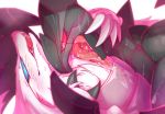  2017 ambiguous_gender blue_eyes blush claws dragon duo fklow fur legendary_pok&eacute;mon licking nintendo open_mouth pok&eacute;mon pok&eacute;mon_(species) red_eyes reshiram saliva sharp_teeth simple_background sweat teeth tongue tongue_out video_games white_background white_fur wings zekrom 