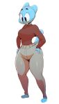  anthro cartoon_network clothed clothing edit feline female jeans mammal mature_female nicole_watterson pants simple_background solo sunibee sweater the_amazing_world_of_gumball thick_thighs tight_clothing white_background wide_hips 