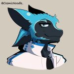 4_ears anthro avali black_body black_fur blue_body blue_eyes clothed clothing cosmic_noodle digital_media_(artwork) fur hi_res looking_at_viewer male multi_ear multicolored_body multicolored_fur shaded smile solo