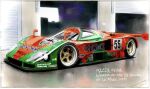  border brembo car circuit_de_la_sarthe dunlop from_side garage kondo_koji_(kojikon) le_mans_prototype mazda mazda_787b motor_vehicle no_humans race_vehicle racecar vehicle_focus vehicle_name white_border world_sportscar_championship 