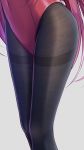  black_legwear close-up commentary_request covered_navel fine_fabric_emphasis grey_background gurande_(g-size) highres kamikaze_(kantai_collection) kantai_collection leotard long_hair lower_body pantyhose red_hair red_leotard simple_background solo thighband_pantyhose very_long_hair 