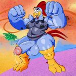 adventures_of_sonic_the_hedgehog anthro avian avian_caruncle balls big_balls big_butt big_forearms big_penis bird butt chicken comb_(anatomy) forearms galliform gallus_(genus) genitals head_crest hi_res huge_butt huge_penis humanoid machine male muscular pecs penis phasianid possbooty robot robot_humanoid scratch_(adventures_of_sonic_the_hedgehog) sega slightly_chubby solo sonic_the_hedgehog_(series) thick_thighs