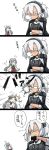  2girls :&gt; ahoge bow brown_eyes crossed_arms drooling fingerless_gloves glasses gloves grey_hair hair_bow jacket_on_shoulders kakizaki_(chou_neji) kantai_collection kiyoshimo_(kantai_collection) long_hair low_twintails multiple_girls musashi_(kantai_collection) nose_bubble one_eye_closed open_mouth remodel_(kantai_collection) short_hair sleeping sleeping_upright smile tan translated trembling twintails upper_body waking_up white_hair zzz |_| 