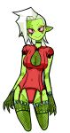 2019 alien alien_humanoid breasts choker cleavage clothed clothing disney eyebrows female fishnet fishnet_legwear freckles garter_straps gloves green_body green_skin hair handwear hi_res humanoid humanoid_pointy_ears jewelry legwear long_hair looking_at_viewer lord_dominator necklace noseless not_furry pink_sclera portrait simple_background solo thigh_highs three-quarter_portrait wander_over_yonder white_background white_hair zukicure5gogo