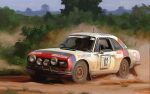  bush car dirt highres motor_vehicle no_humans peugeot peugeot_504 photo-referenced race_vehicle racecar rally_car sergey_orlyansky shadow sky tree vehicle_focus world_rally_championship 