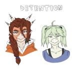 2024 amber_eyes anthro aquilops blue_eyes braided_hair brown_hair cavemanon_studios cynthia_(snoot_game) digital_drawing_(artwork) digital_media_(artwork) dinosaur duo english_text eyelashes female front_view green_hair hair horn long_hair looking_at_viewer maria_(snoot_game) multicolored_body multicolored_scales orange_body orange_scales ornithischian prometheuzone reptile scales scalie simple_background smile snoot_game spikes spikes_(anatomy) stegosaurian stegosaurus tan_body tan_scales text thyreophoran twintails_(hairstyle) two_tone_body two_tone_scales white_background