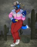 anthro back blue canid canine canis clothing cowboy domestic_dog future hat headgear headwear hi_res https://www.furaffinity.net/user/thehuntingwolf/ humor left male mammal marty mcfly movie_(disambiguation) nikes solo thatbluedogon the thehuntingwolf to western