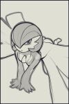 absurd_res anthro bodily_fluids breasts butt cleavage clothed clothing female gardevoir generation_3_pokemon hi_res nintendo pokemon pokemon_(species) sketch solo sweat tipsie