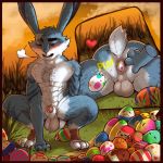  &lt;3 abs anal anal_penetration anthro anus balls blush bunnymund easter easter_egg holidays lagomorph male mammal oviposition penetration precum rabbit solo zackary911 