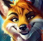 anthro canid canine cheek_tuft doppelfoxx facial_tuft fox fur head_tuft headshot_portrait hi_res jakkals_van_der_bergh_(doppelfoxx) jewelry licking licking_lips licking_nose looking_at_viewer male mammal marul necklace orange_body orange_eyes orange_fur portrait showing_teeth smile smirk solo teeth tongue tuft whiskers