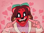 absurd_res anthro bear bobby_bearhug catstrokes claws clothed clothing english_text female heart_symbol hi_res jewelry looking_at_viewer mammal necklace open_mouth poppy_playtime smile smiling_critters solo speech_bubble text tongue
