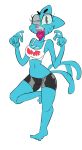  2018 5_fingers anthro barefoot blue_fur blue_sclera breasts calling cartoon_network cat cleavage clothed clothing digital_media_(artwork) feline female fur hi_res looking_at_viewer mammal mature_female midriff mother navel nicole_watterson open_mouth parent pose raised_leg shirt shorts simple_background skimpy solo standing tank_top teribl the_amazing_world_of_gumball tongue tongue_out whiskers white_background 