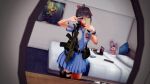  1girl gun koikatsu_(medium) nyaakana original selfie tactical_clothes weapon 