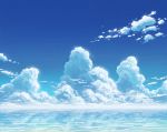  blue_sky cloud commentary_request day horizon no_humans ocean original outdoors reflection scenery sky water_surface 