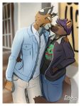 absurd_res anthro clothed clothing duo female hi_res kissing male male/female nuzzling romantic romantic_couple smile