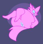 aimkid_(copyright) anthro anus fur genitals male nude pink_body pink_fur presenting simple_background soft_fuzzy_man_(aimkid) solo squishy_(artist) tail teeth thick_thighs