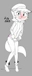  2024 accessory anthro bent_arm bent_leg big_eyes biped black_and_white blush blush_lines boots breasts clothed clothed_anthro clothed_female clothing clothing_pull curved_eyebrows dated dbaru digital_drawing_(artwork) digital_media_(artwork) domestic_cat ears_aside embarrassed eyebrow_through_hair eyebrows eyelashes felid feline felis female fingers footwear front_view full-length_portrait gloves grey_background hair hair_accessory hairband handwear heavy_blush hi_res high_heeled_boots high_heels humanoid_hands kitty_katswell looking_at_viewer mammal medium_hair monochrome monotone_background nickelodeon panties pantsless pink_clothing pink_panties pink_underwear portrait prick_ears simple_background sketch small_nose solo spot_color standing straight_leg sweater sweater_pull t.u.f.f._puppy tail thin_eyebrows topwear topwear_pull translucent translucent_hair turtleneck underwear 