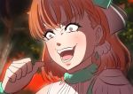  awaken_the_power bangs braid commentary cubehero earrings jewelry jojo_no_kimyou_na_bouken love_live! love_live!_sunshine!! meme orange_hair parody pointing pointing_at_self red_eyes short_hair side_braid solo takami_chika thumbs_up too_bad!_it_was_just_me! 