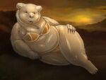  anthro bear belly big_belly big_butt brown_bear butt claws clothed clothing country country_girl countryside curvy_anthro curvy_female curvy_figure digital_media_(artwork) female female/female full-length_portrait grass greenzlie grizzly_bear hairy hi_res kindness landscape lingerie mammal mommy_kink monochrome overweight painting partially_clothed pinup plant portrait pose river sepia slightly_chubby slightly_chubby_female smile snout solo sunset ursine warm_colors wide_hips 