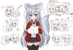  ... 6+girls :d :o ? @_@ animal animal_ear_fluff animal_ears armband barefoot black_legwear black_sailor_collar black_skirt blush blush_stickers cat character_request chibi closed_eyes eating flying_sweatdrops food g11_(girls_frontline) g41_(girls_frontline) girls_frontline gun h&amp;k_mg4 hands_on_own_face hat highres hk416_(girls_frontline) holding holding_animal holding_cat holding_food holding_sign jacket long_hair long_sleeves low_twintails m1903_springfield_(girls_frontline) machine_gun mg4_(girls_frontline) multiple_girls nose_blush object_namesake one_knee open_mouth parted_lips petting ping_myu_ring_(tandohark) pleated_skirt sailor_collar school_uniform serafuku shirt sign silver_hair simple_background sitting skirt smile spoken_ellipsis tail tandohark thighhighs twintails very_long_hair weapon white_background white_shirt wolf_ears wolf_girl wolf_tail zzz 